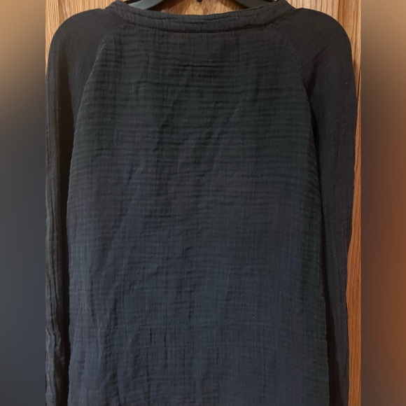 We the Free Nightdreams Slouchy Gauze Wrap‎ Top Shirt in Washed Black Size Small - Picture 9 of 11
